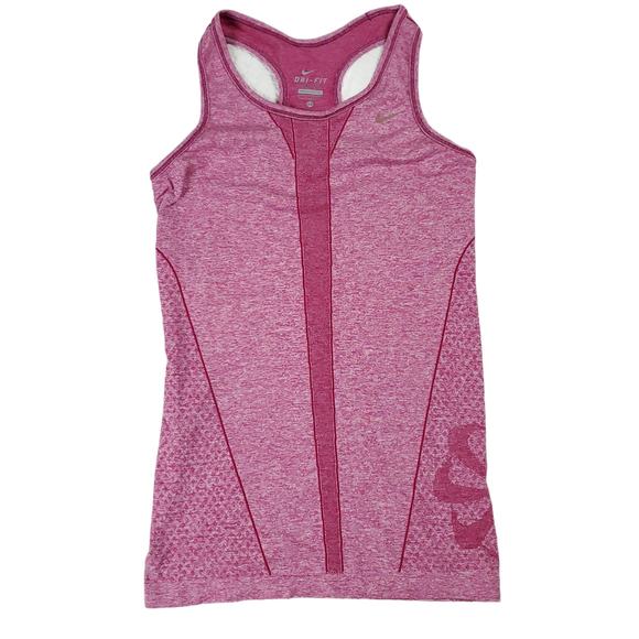 Nike Dri-Fit Racerback Marled Red Pink Athletic Wicking Running Gym Tank Top XS - Picture 1 of 11